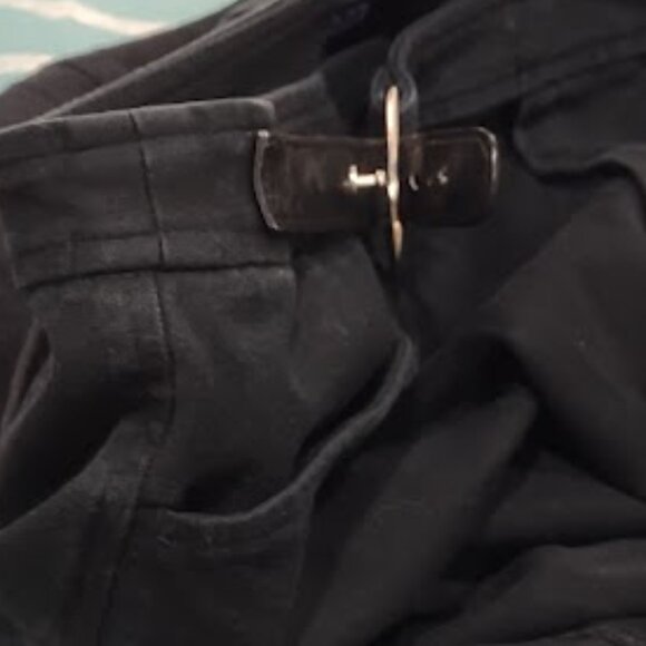 CHAPS BLACK DENIM PENCIL SKIRT SILVER BUCKLE FAUX BELT ACCENT 4 POCKET SIZE 8 - Picture 6 of 13